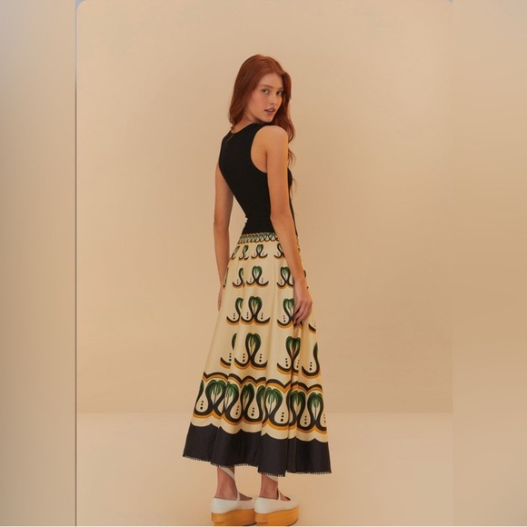 Farm Rio Off-White Coconut Tree Flow Skirt - Picture 8 of 9